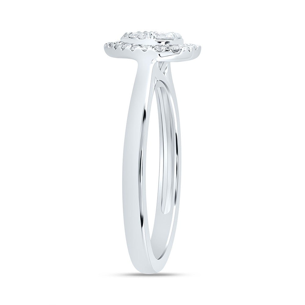 14K White Gold Diamond Fashion Heart Ring 1/3 Cttw - Splendid Jewellery