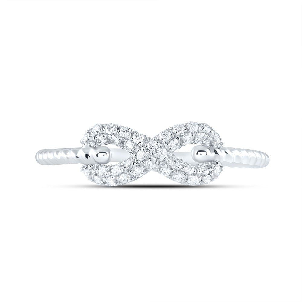 14K White Gold Diamond Fashion Infinity Ring 1/5 Cttw - Splendid Jewellery