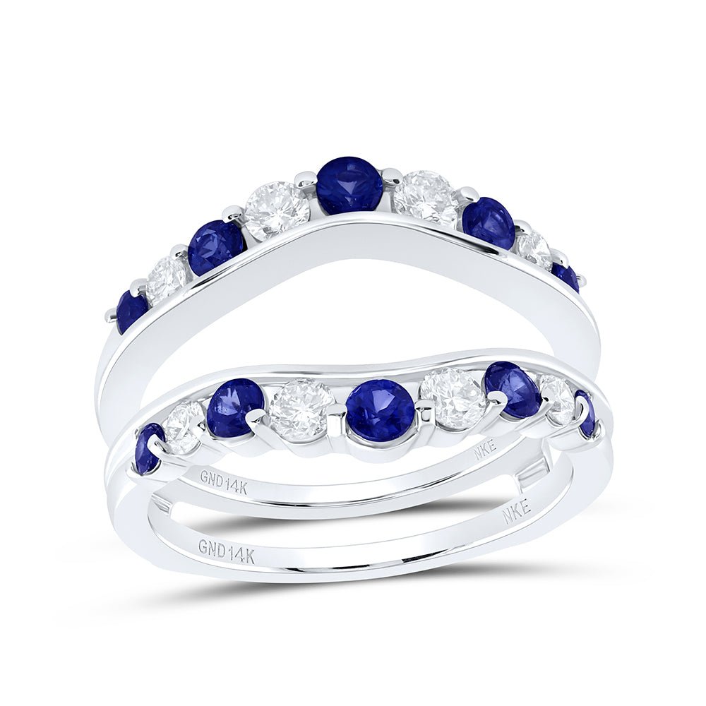14K White Gold Diamond Sapphire Gemstone Enhancer 1/2 Cttw - Splendid Jewellery