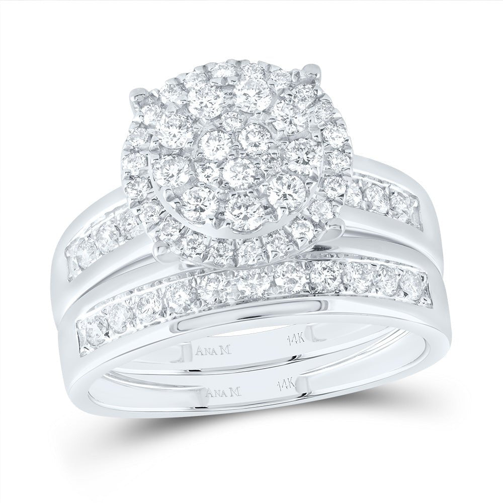 14K White Gold Diamond Trio Ring Set 1 Cttw - Splendid Jewellery