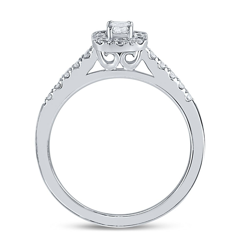 14K White Gold Emerald Diamond Women's Emerald Solitaire Bridal Wedding Engagement Ring (Certified) 1/2 Cttw - Splendid Jewellery