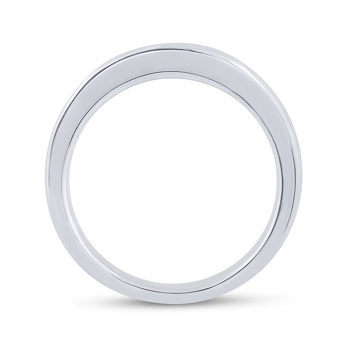 14K White Gold Princess Diamond Channel Set Single Row Wedding Band 1 Cttw - Splendid Jewellery