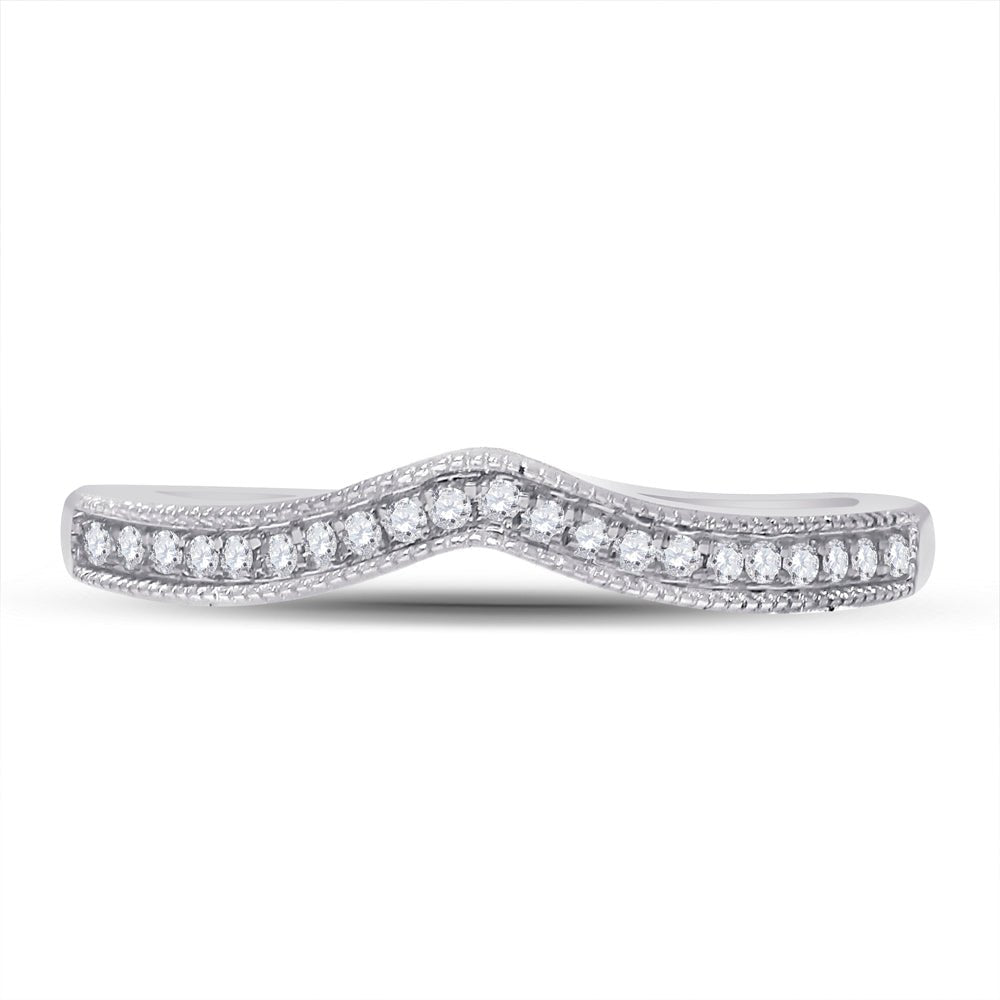 14K White Gold Round Diamond Enhancer Band 1/12 Cttw - Splendid Jewellery