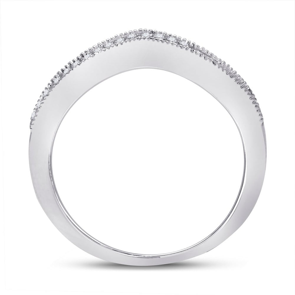 14K White Gold Round Diamond Enhancer Band 1/12 Cttw - Splendid Jewellery