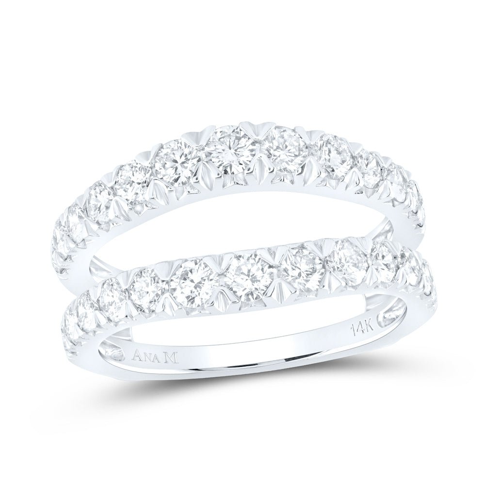14K White Gold Round Diamond Enhancer Ring 1 1/2 Cttw - Splendid Jewellery