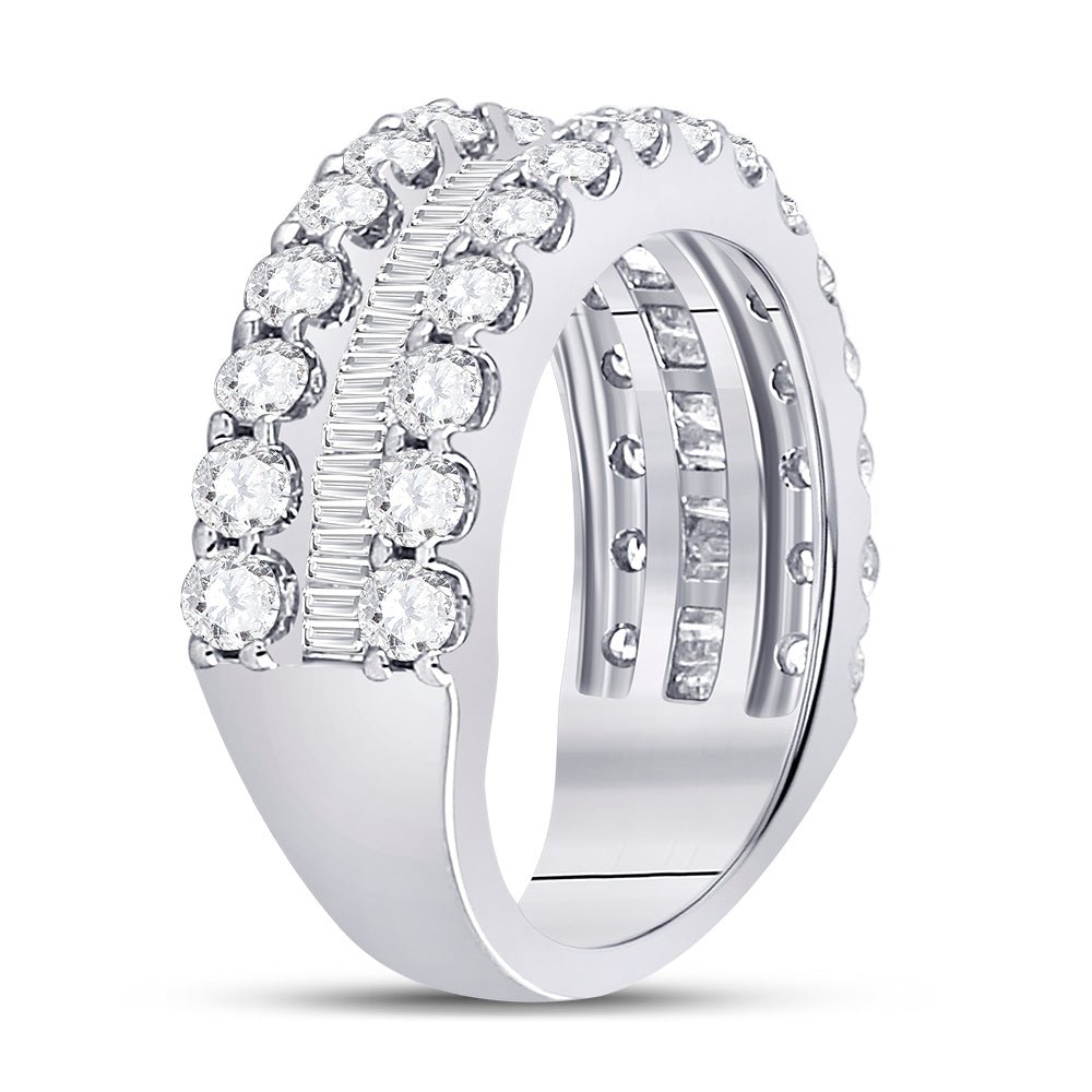 14K White Gold Round Diamond Women's Anniversary Band Ring 2 2 1/2 Cttw - Splendid Jewellery