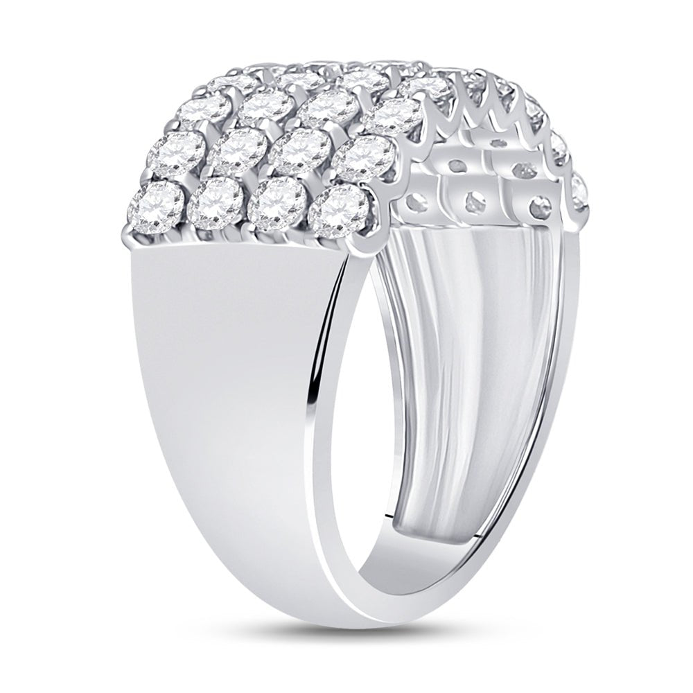 14K White Gold Round Diamond Women's Anniversary Band Ring 2 Cttw - Splendid Jewellery