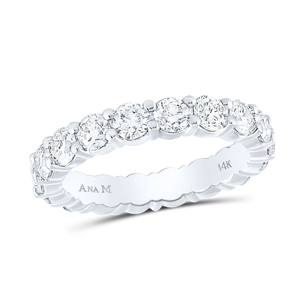 14K White Gold Round Diamond Women's Classic Eternity Ring 27/8 Cttw - Splendid Jewellery