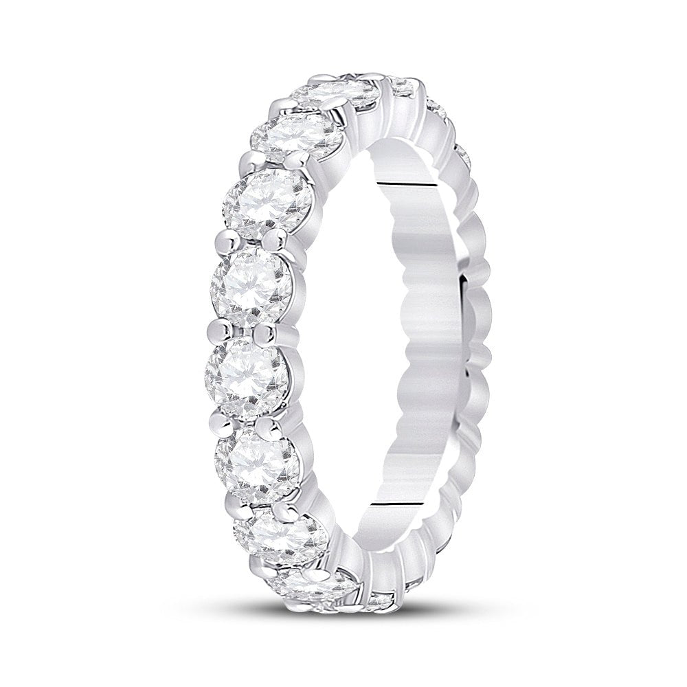 14K White Gold Round Diamond Women's Classic Eternity Ring 27/8 Cttw - Splendid Jewellery