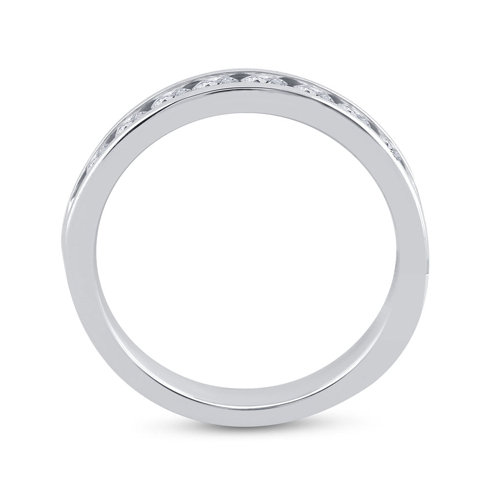 14K White Gold Round Diamond Women's Machine Set Wedding Channel Band 3/4 Cttw - Splendid Jewellery
