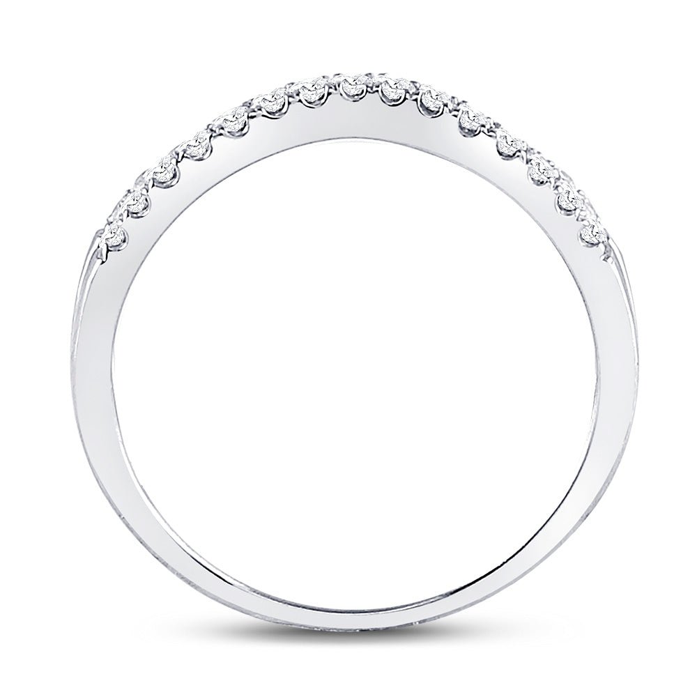 14K White Gold Round Diamond Women's Ring Contour Enhancer Wedding Band 1/4 Cttw - Splendid Jewellery