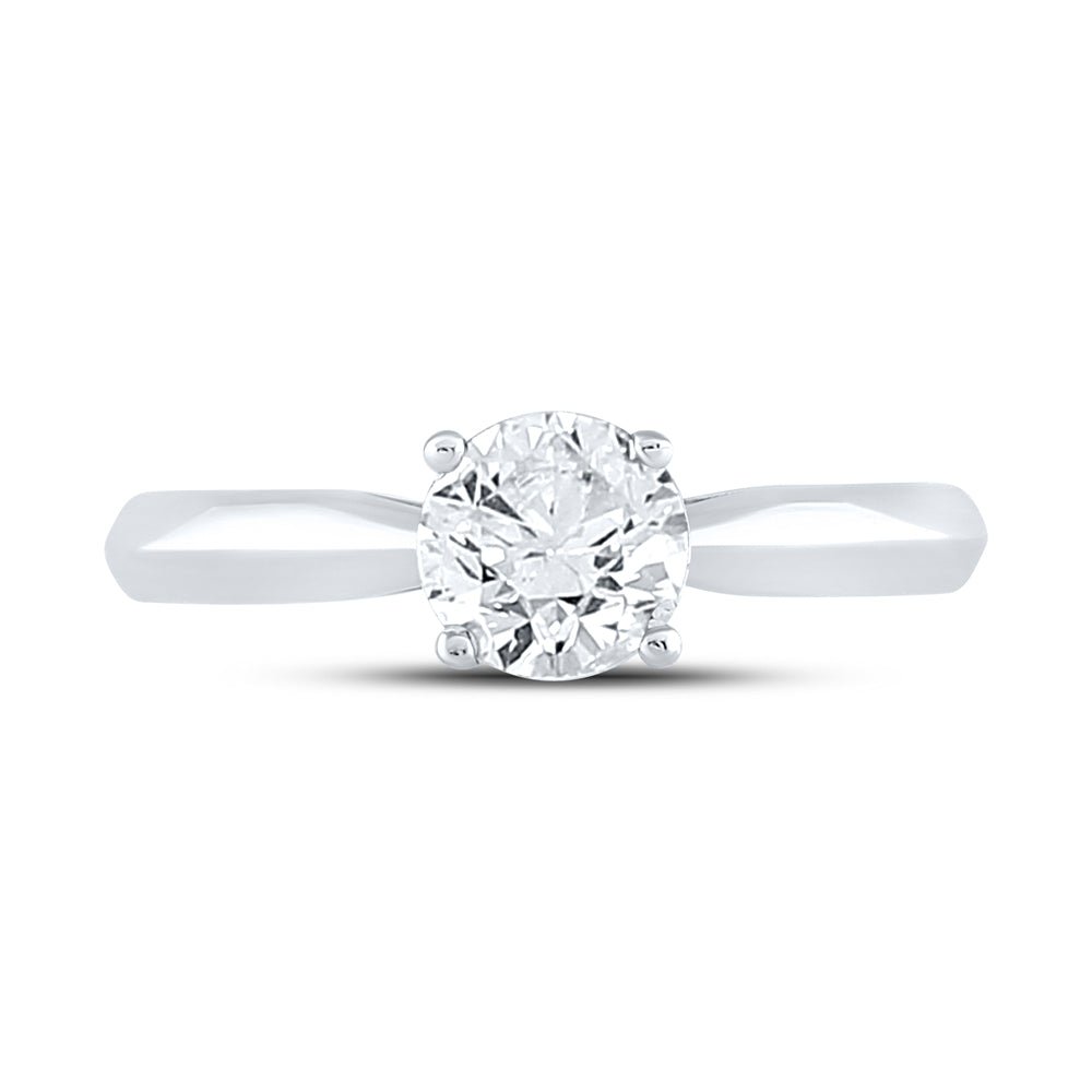 14K White Gold Round Diamond Women's Solitaire Bridal Wedding Engagement Ring (Certified) 1 Cttw - Splendid Jewellery