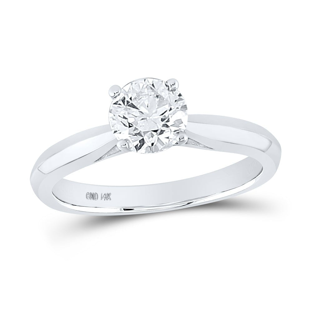 14K White Gold Round Diamond Women's Solitaire Bridal Wedding Engagement Ring (Certified) 1 Cttw - Splendid Jewellery