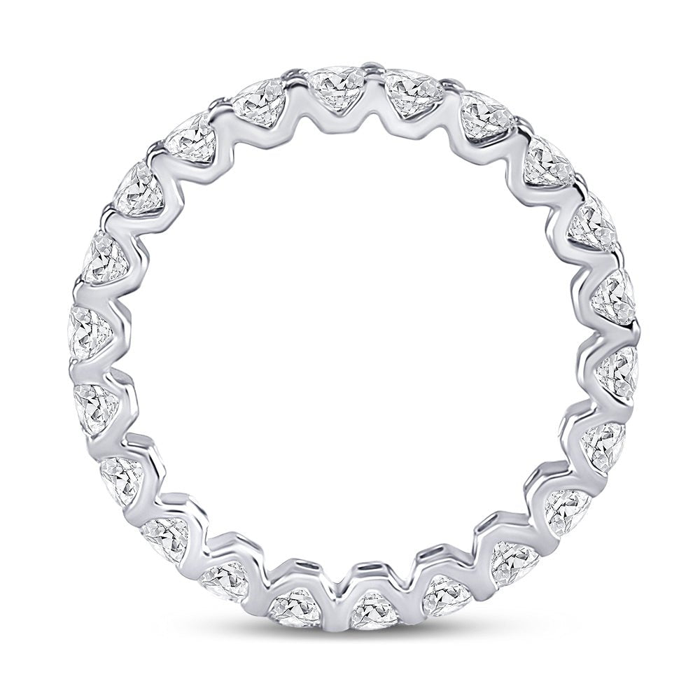 14K White Gold Round Diamond Women's Timeless Eternity Ring 2 Cttw - Splendid Jewellery