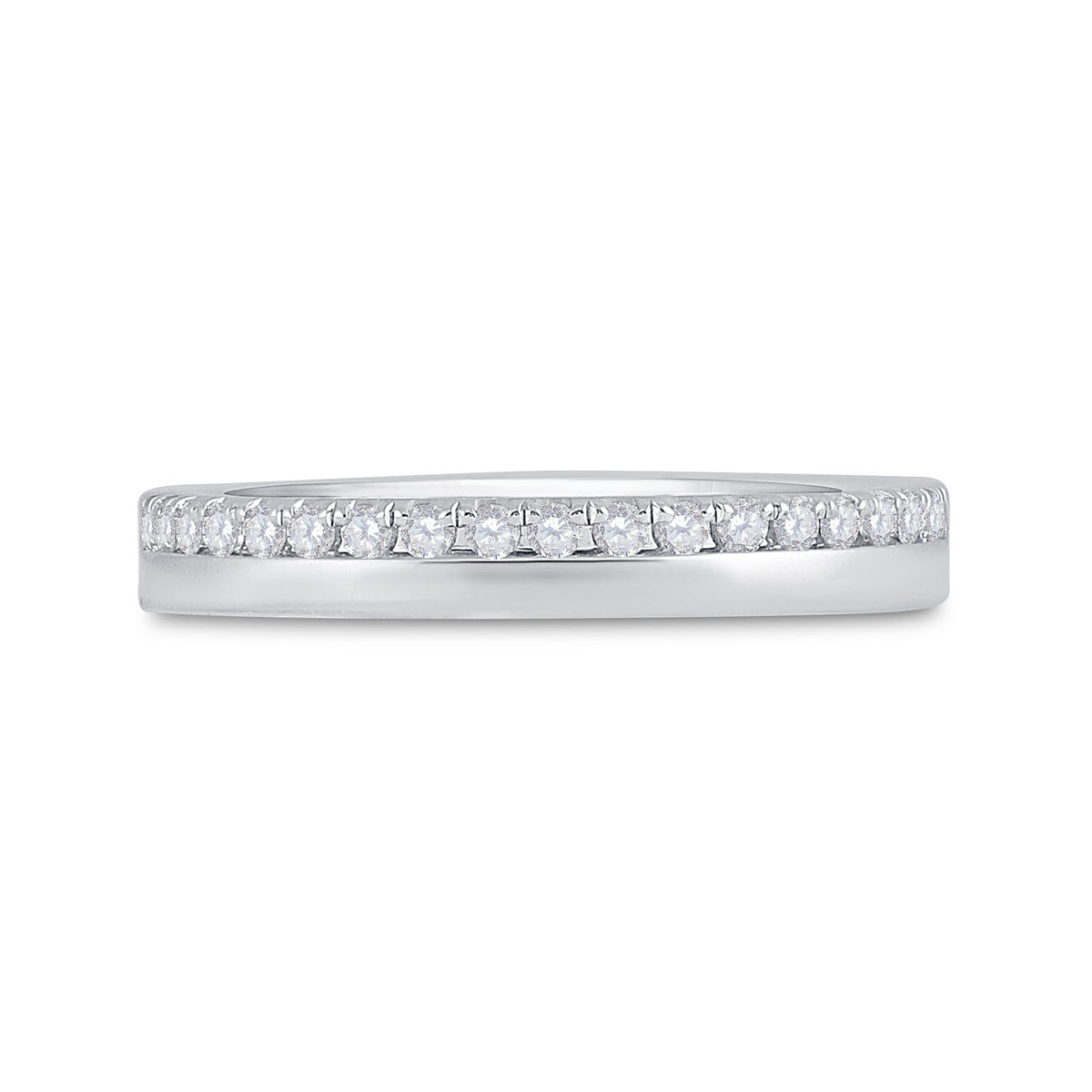 14K White Gold Round Diamond Women's Wedding Band Ring 1/5 Cttw - Splendid Jewellery