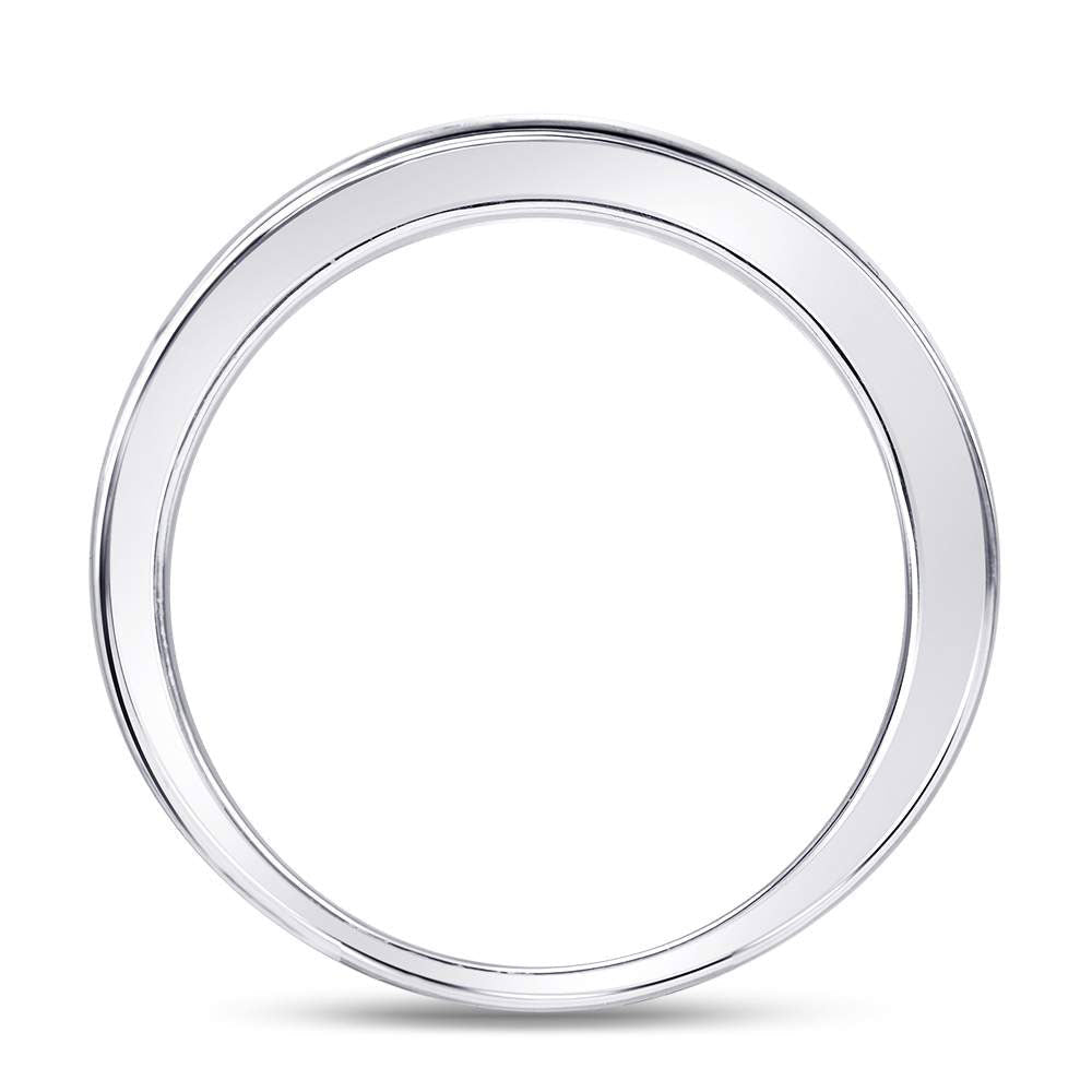 14K White Gold Round Diamond Women's Wedding Channel Set Band 1/4 Cttw - Splendid Jewellery