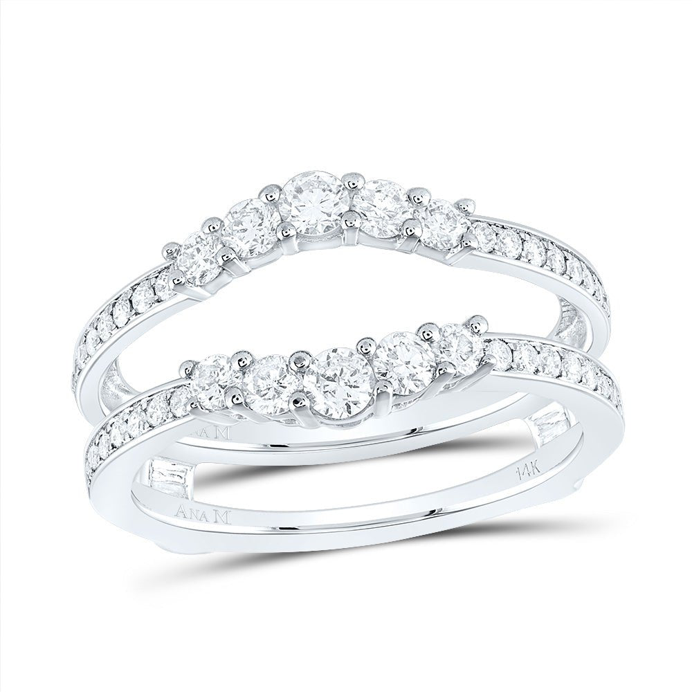 14K White Gold Round Diamond Women's Wrap Ring Guard Enhancer 3/4 Cttw - Splendid Jewellery