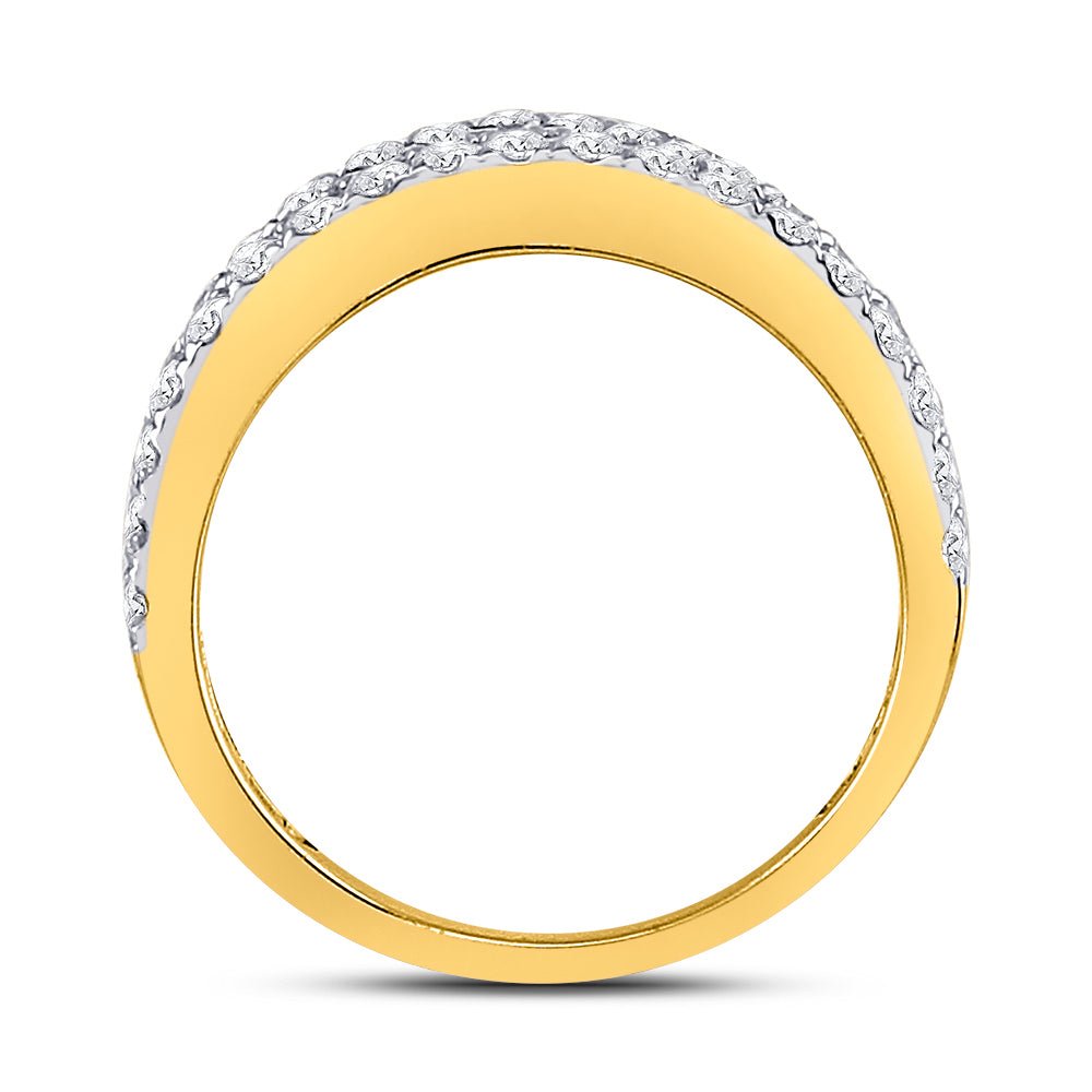 14K Yellow Gold Baguette Diamond Fashion Anniversary Ring 1 1 1/2 Cttw - Splendid Jewellery