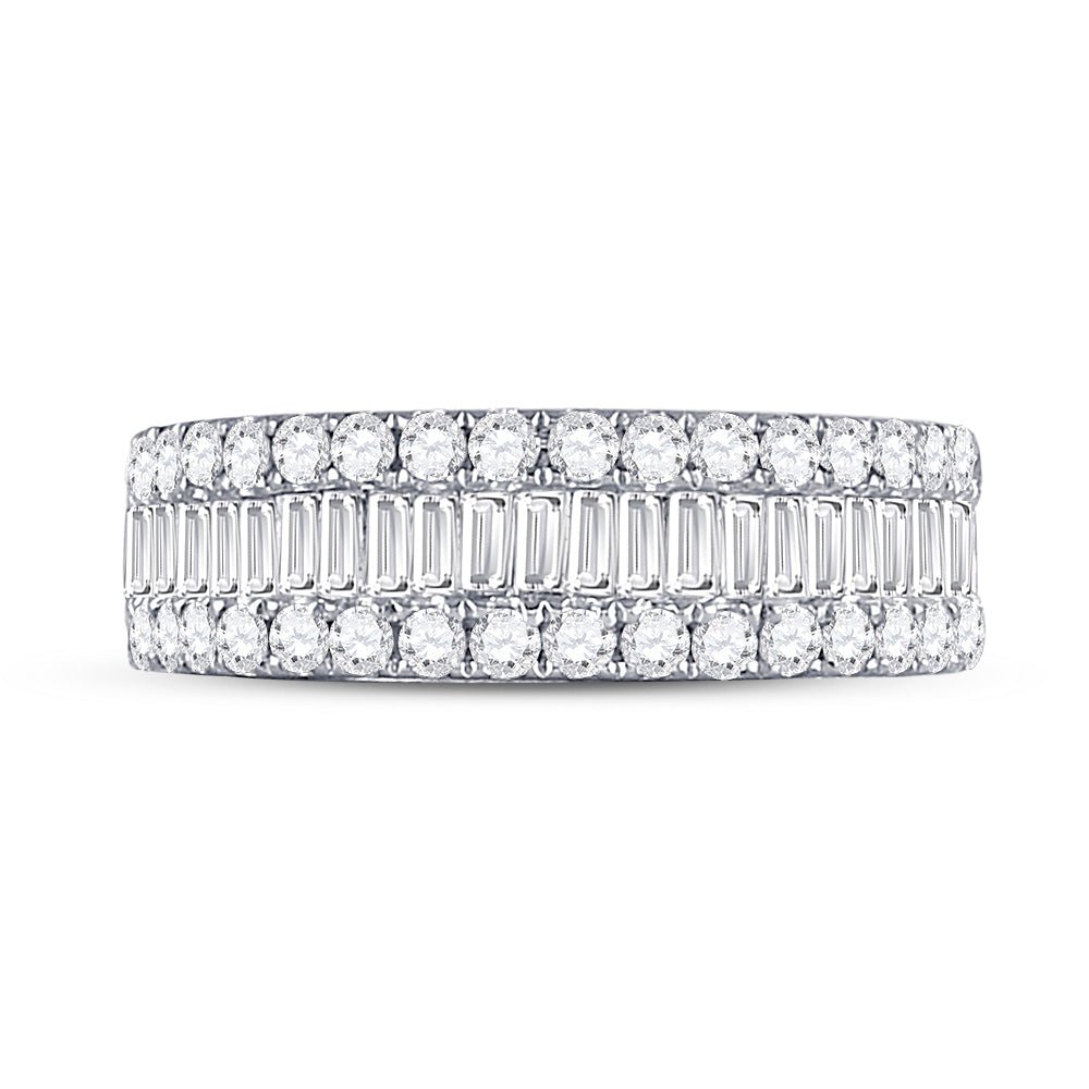 14K Yellow Gold Baguette Diamond Fashion Anniversary Ring 1 1 1/2 Cttw - Splendid Jewellery