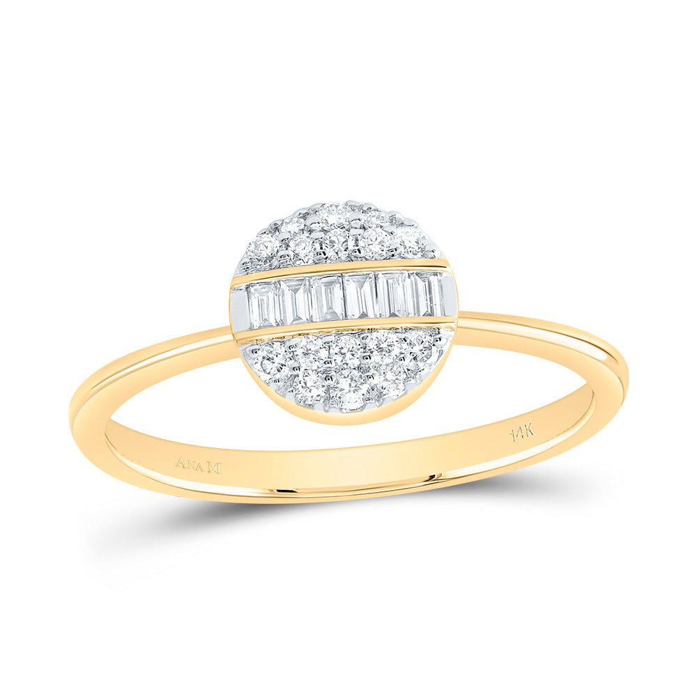 14K Yellow Gold Diamond Designer Ring 1/4 Cttw - Splendid Jewellery