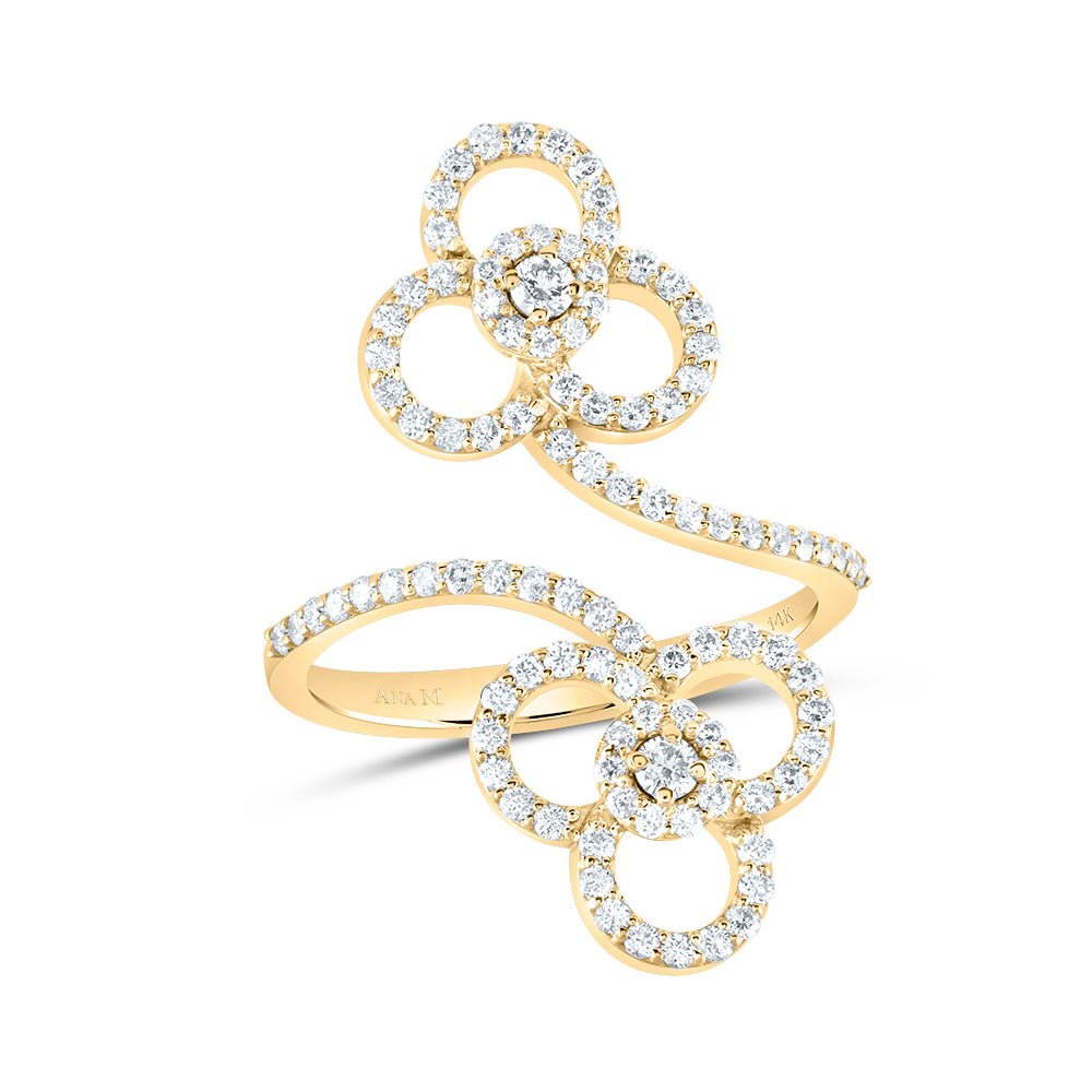 14K Yellow Gold Diamond Designer Ring 5/8 Cttw - Splendid Jewellery