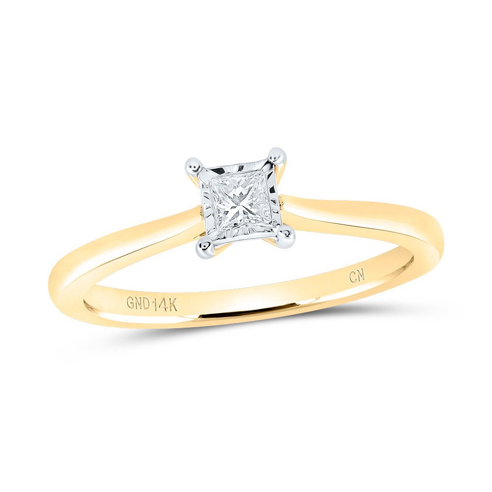 14K Yellow Gold Diamond Fashion Bridal Ring 1/6 Cttw - Splendid Jewellery