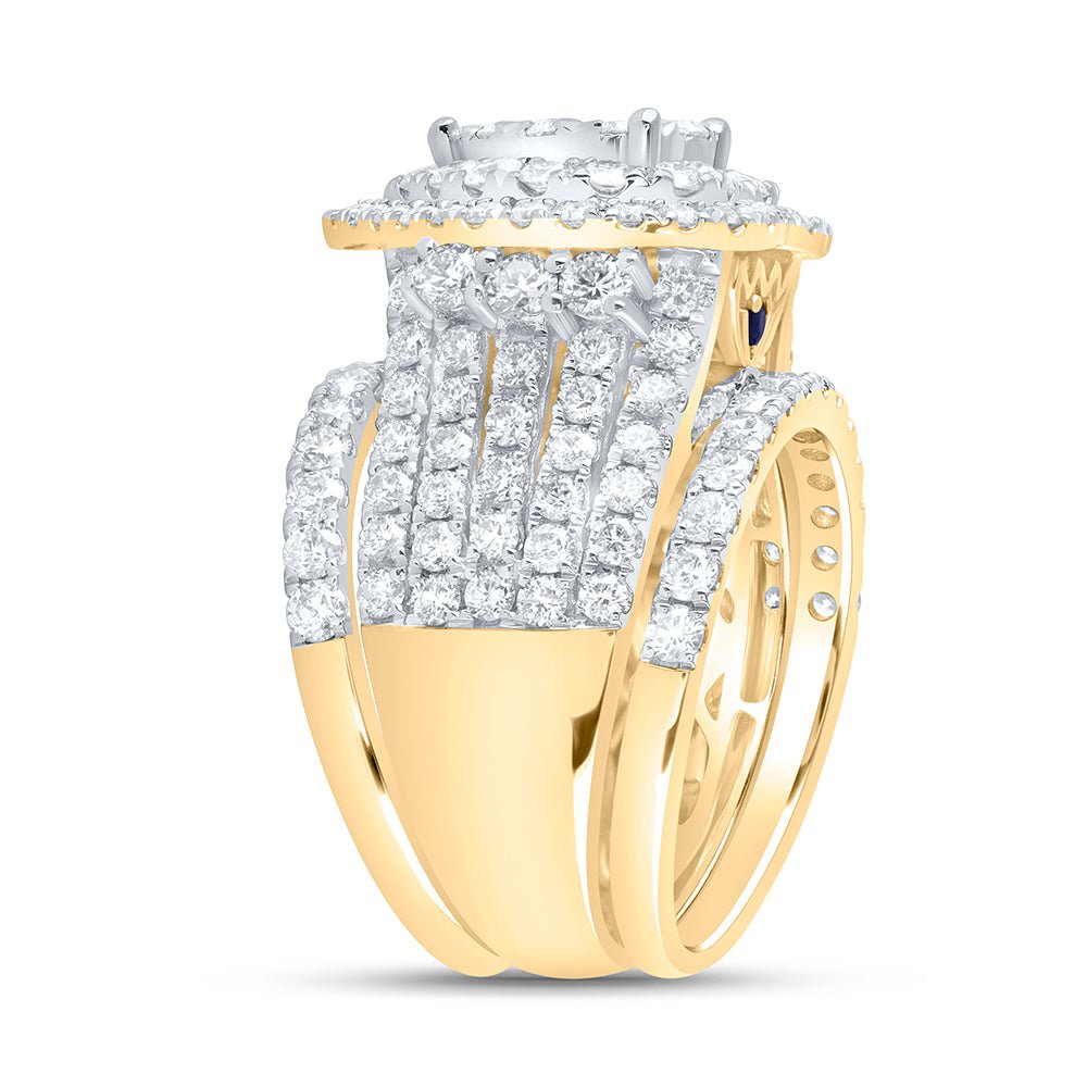 14K Yellow Gold Diamond Fashion Bridal Set 3 3/4 Cttw - Splendid Jewellery