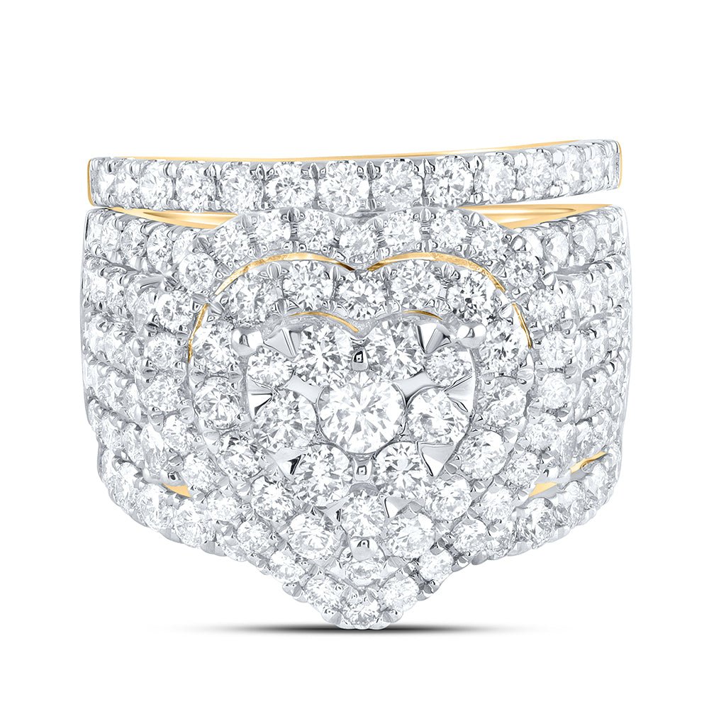 14K Yellow Gold Diamond Fashion Bridal Set 3 3/4 Cttw - Splendid Jewellery