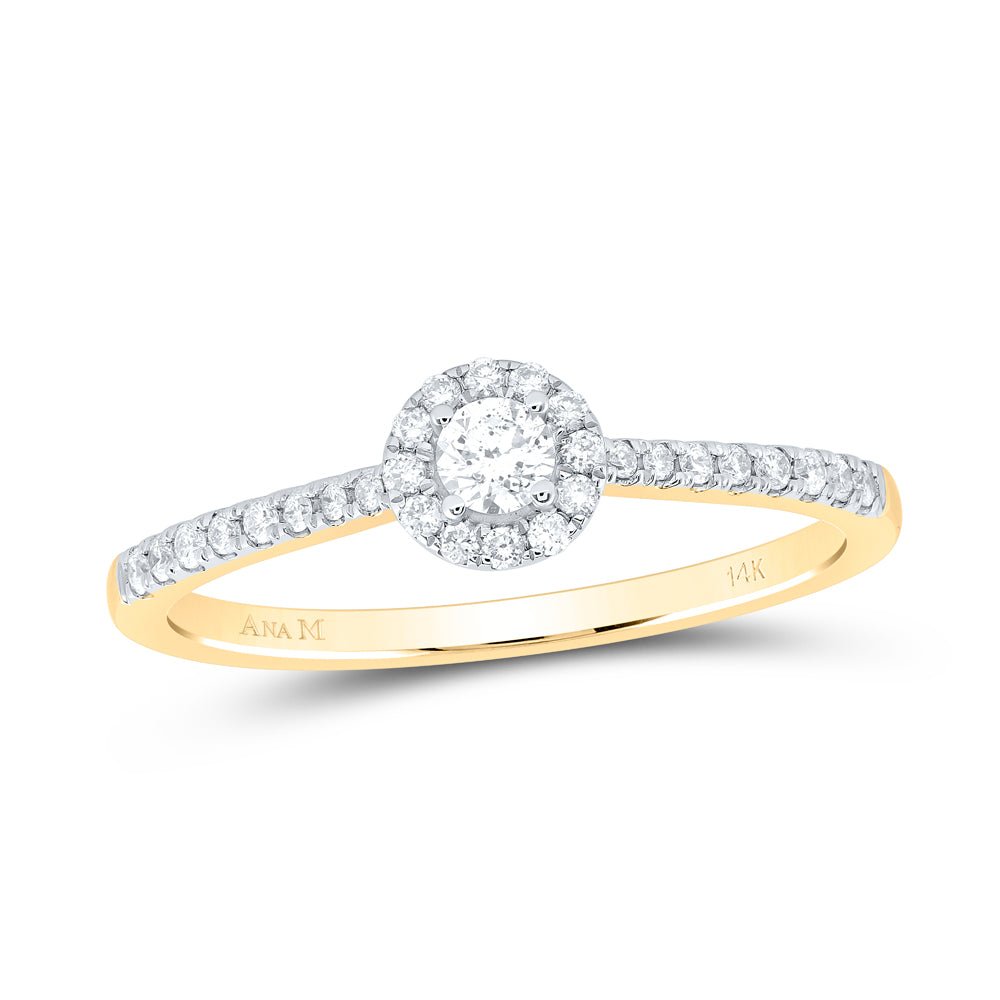 14K Yellow Gold Diamond Fashion Promise Ring 1/4 Cttw - Splendid Jewellery