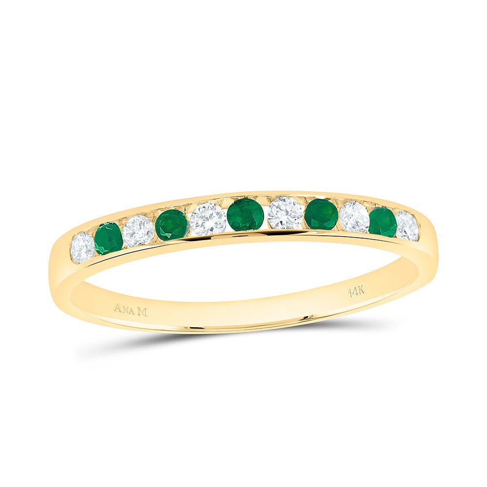 14K Yellow Gold Diamond Gemstone Band 1/8 Cttw - Splendid Jewellery