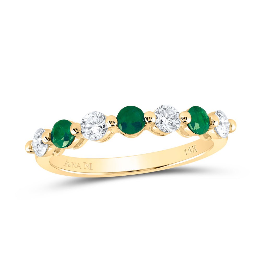 14K Yellow Gold Diamond Gemstone Band 3/8 Cttw - Splendid Jewellery