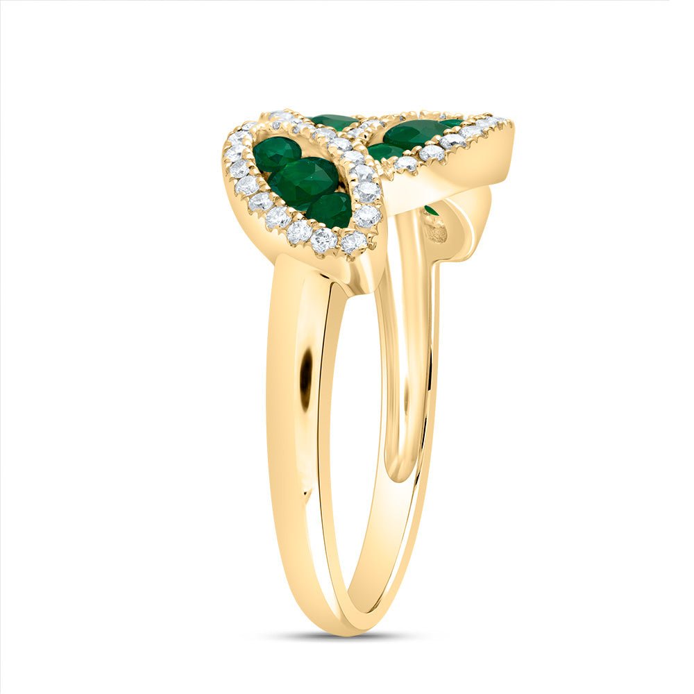 14K Yellow Gold Diamond Gemstone Ring 1/3 Cttw - Splendid Jewellery