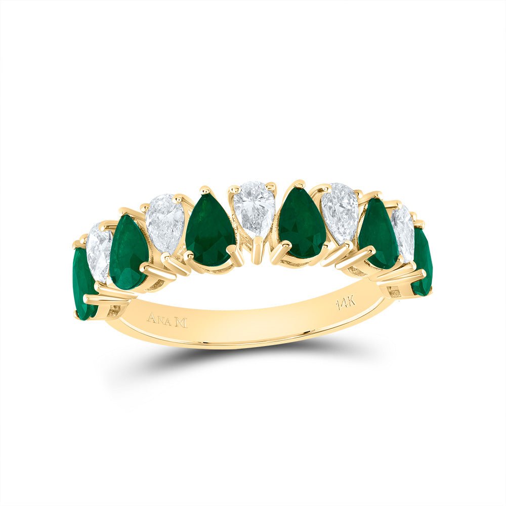 14K Yellow Gold Diamond Gemstone Ring 5/8 Cttw - Splendid Jewellery