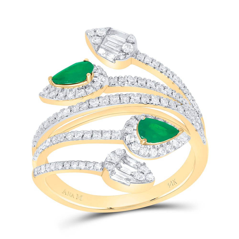 14K Yellow Gold Diamond Gemstone Ring 5/8 Cttw - Splendid Jewellery