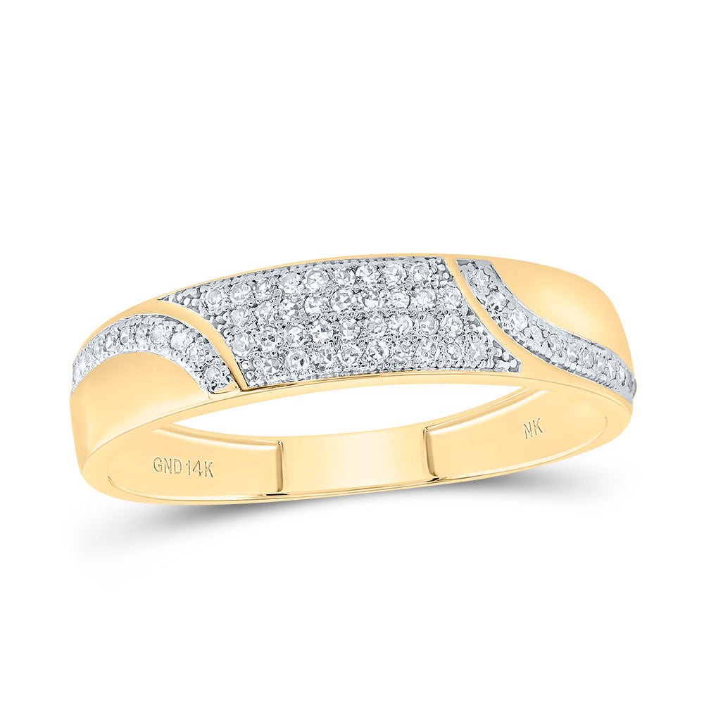 14K Yellow Gold Diamond Heart Trio Ring Set 1/2 Cttw - Splendid Jewellery