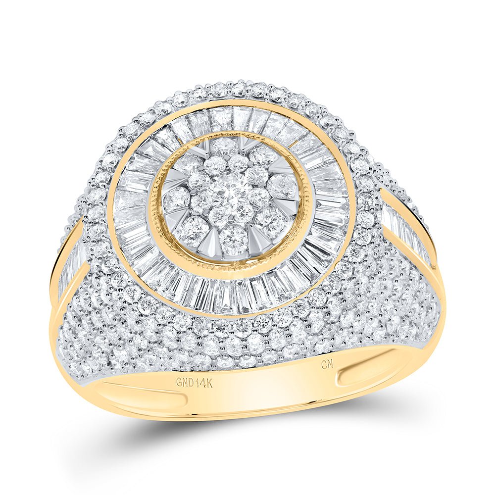 14K Yellow Gold Diamond Men's Ring 3 Cttw - Splendid Jewellery
