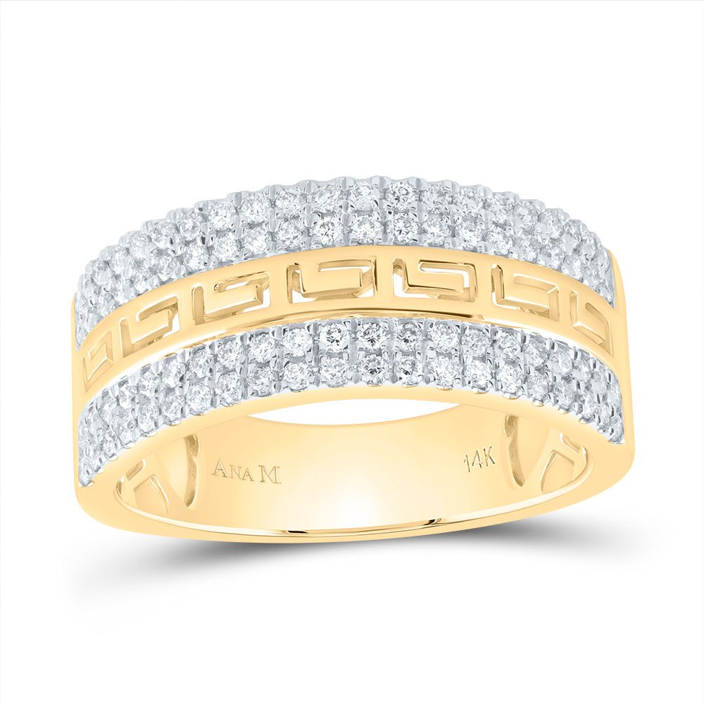 14K Yellow Gold Diamond Square Trio Ring Set 2 Cttw - Splendid Jewellery