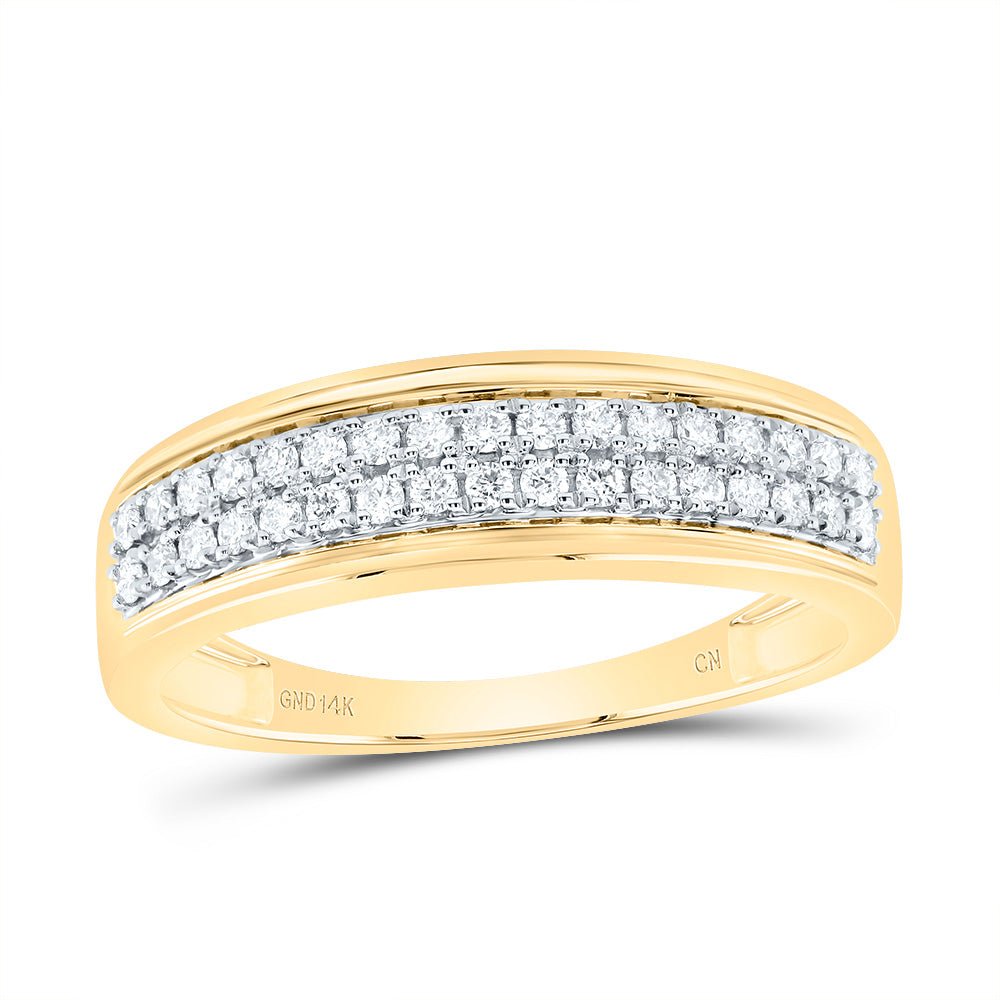 14K Yellow Gold Diamond Trio Ring Set 1 Cttw - Splendid Jewellery