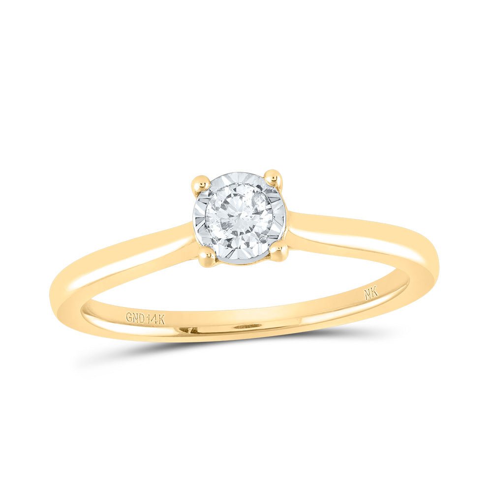 14K Yellow Gold Diamond Women's Solitaire Ring 1/6 Cttw - Splendid Jewellery