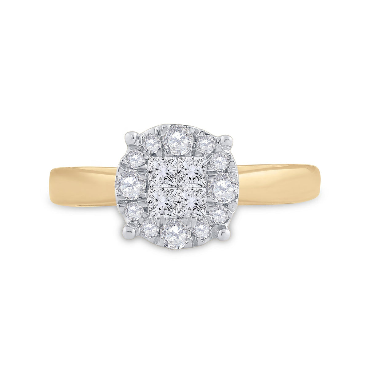 14K Yellow Gold Princess Diamond Bridal Wedding Engagement Ring 1/2 Cttw - Splendid Jewellery