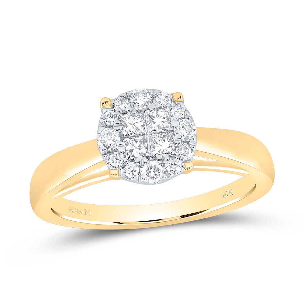 14K Yellow Gold Princess Diamond Bridal Wedding Engagement Ring 1/4 Cttw - Splendid Jewellery