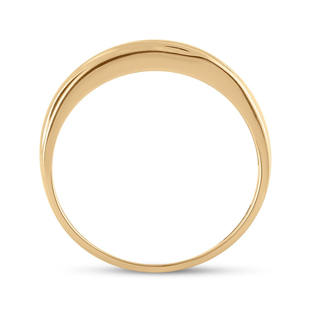14K Yellow Gold Round Diamond Men's Channel Set Wedding Anniversary Band Ring 1/4 Cttw - Splendid Jewellery