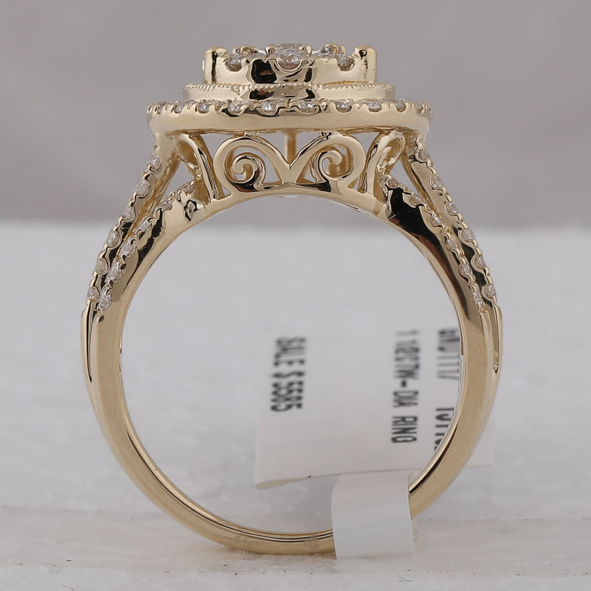 14K Yellow Gold Round Diamond Ring 1 1/2 Cttw - Splendid Jewellery