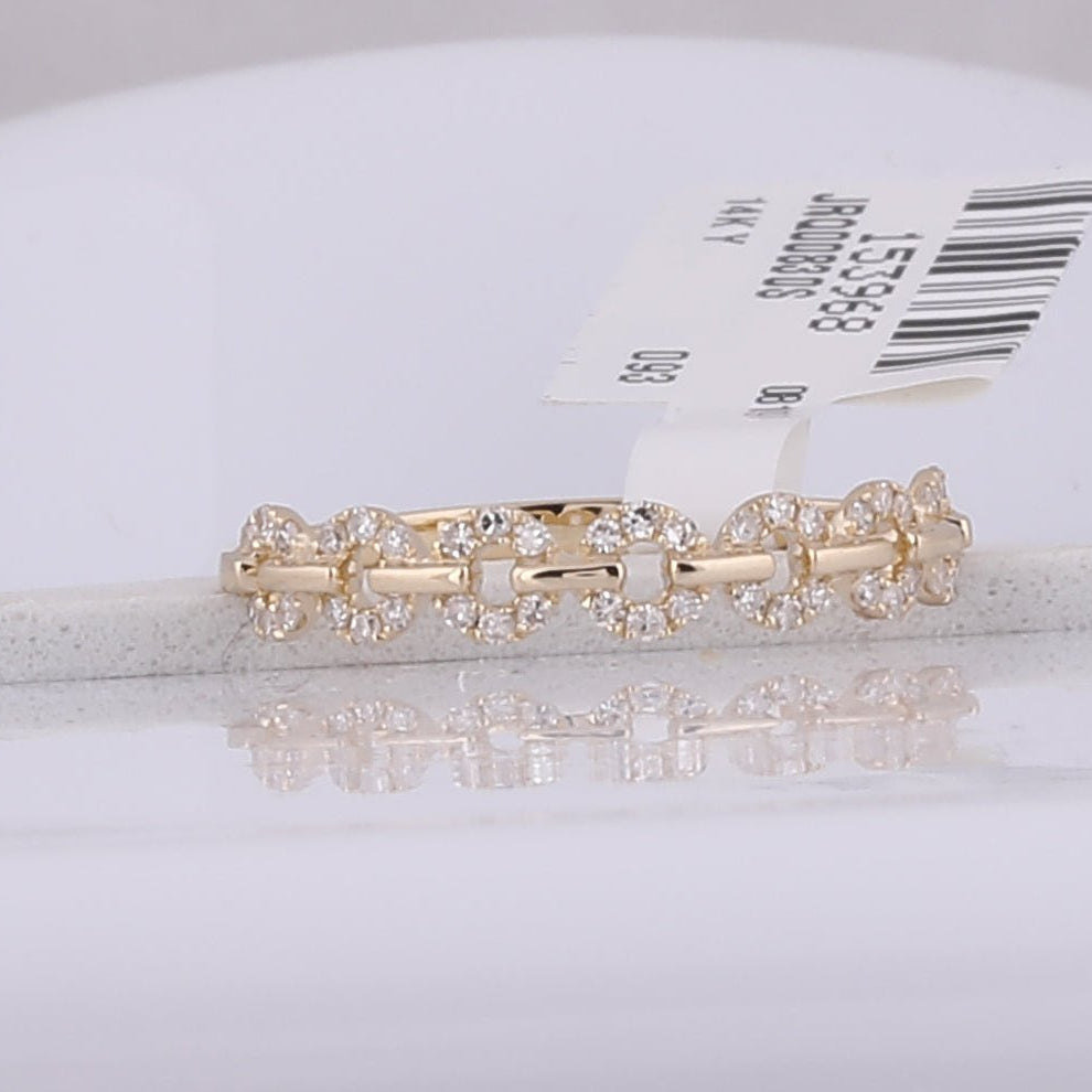 14K Yellow Gold Round Diamond Stackable Band 1/6 Cttw - Splendid Jewellery