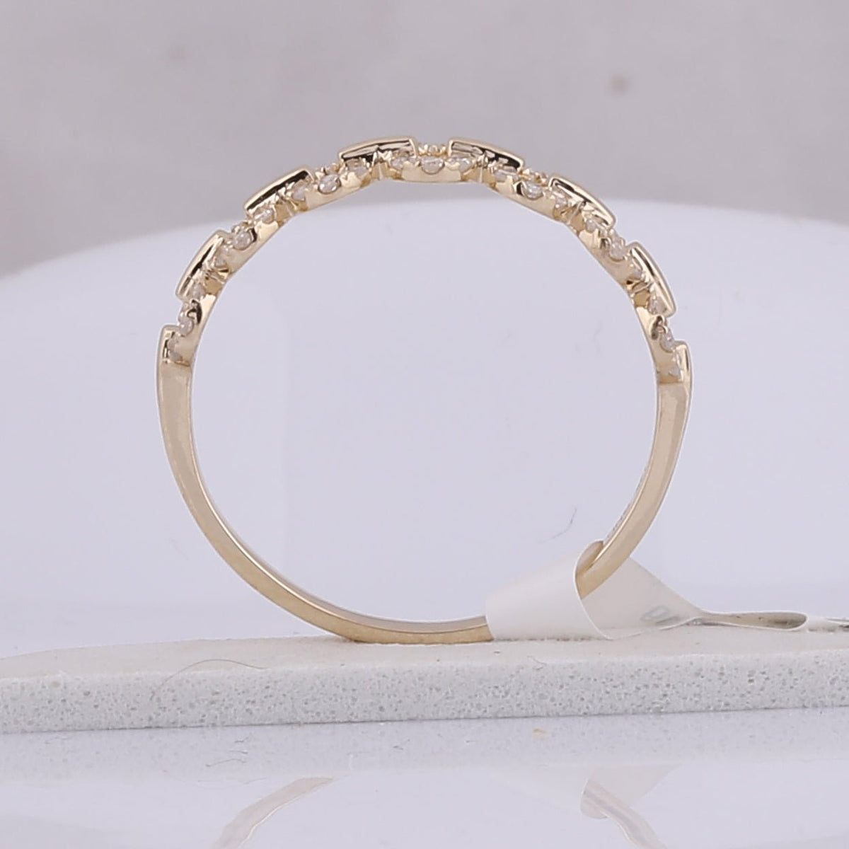 14K Yellow Gold Round Diamond Stackable Band 1/6 Cttw - Splendid Jewellery