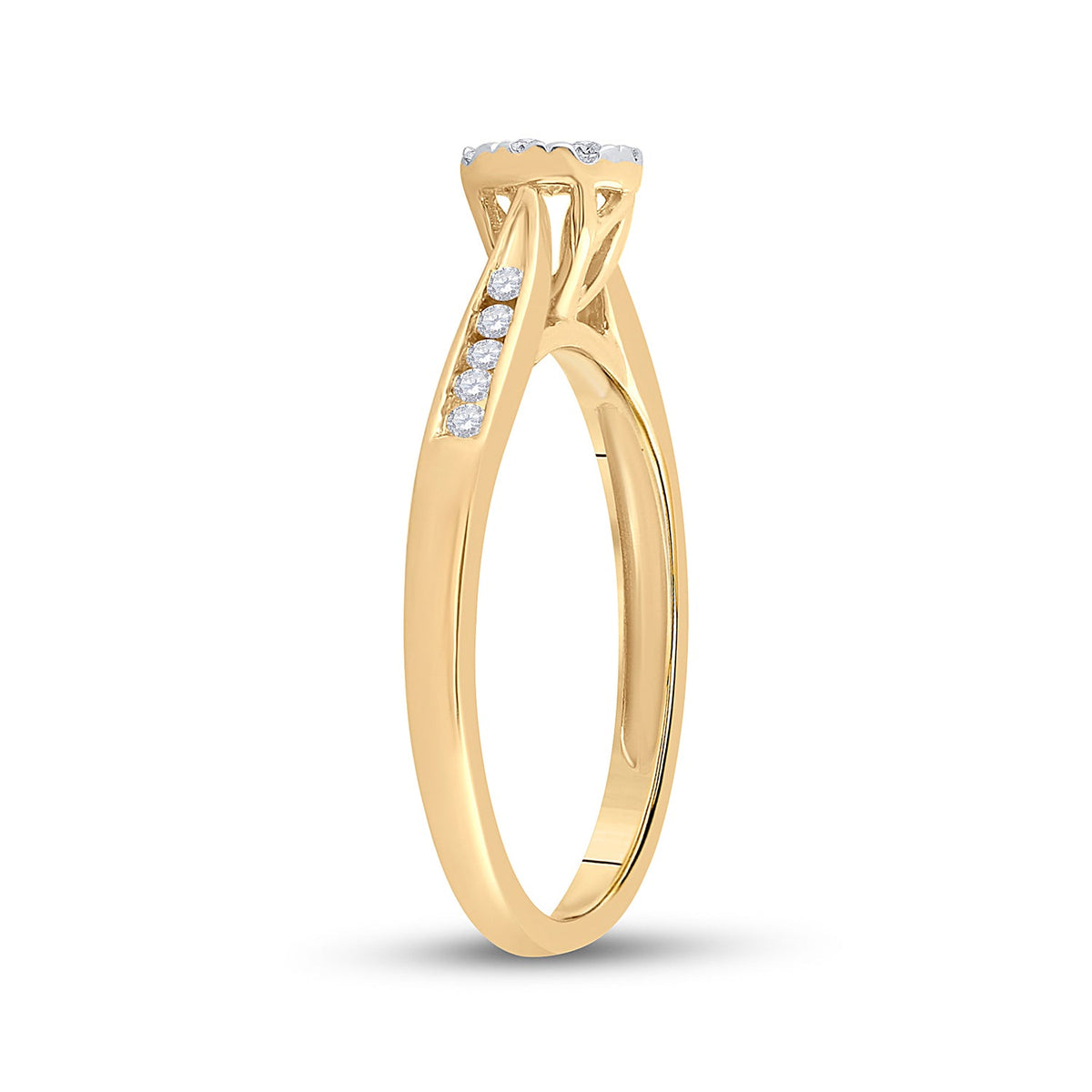 14K Yellow Gold Round Diamond Women's Cluster Bridal Wedding Engagement Ring 1/4 Cttw - Splendid Jewellery