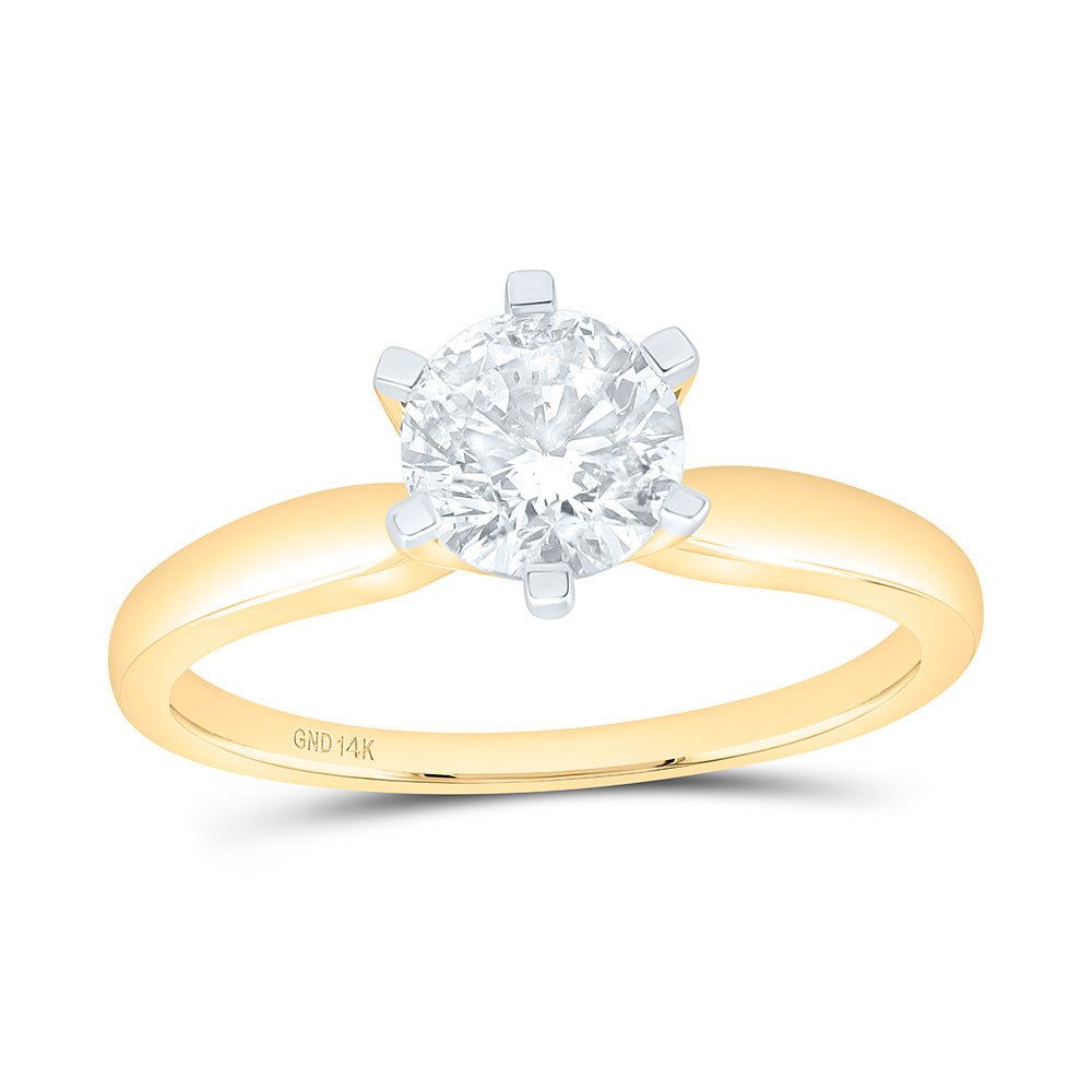 14K Yellow Gold Round Diamond Women's I1 Jk Solitaire Bridal Wedding Engagement Ring 1 Cttw - Splendid Jewellery