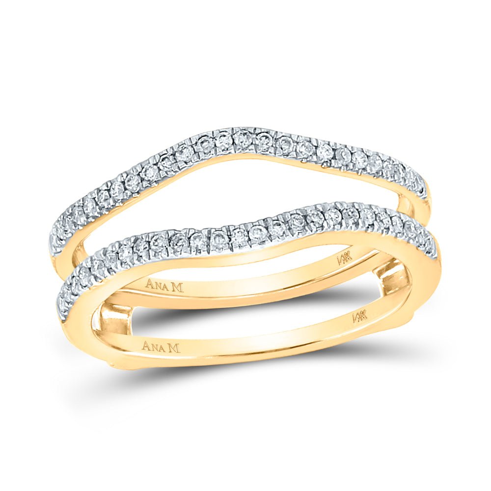14K Yellow Gold Round Diamond Women's Ring Guard Wrap Solitaire Band Enhancer 1/4 Cttw - Splendid Jewellery