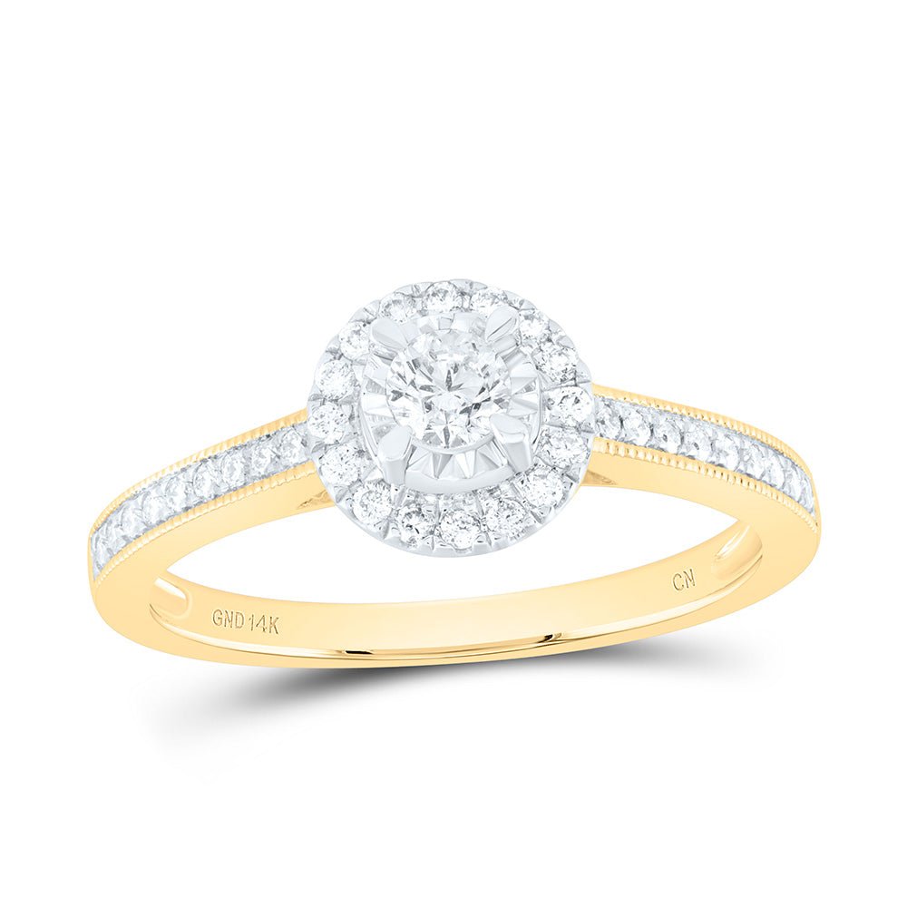 14K Yellow Gold Round Diamond Women's Solitaire Bridal Wedding Engagement Ring (Certified) 3/8 Cttw - Splendid Jewellery