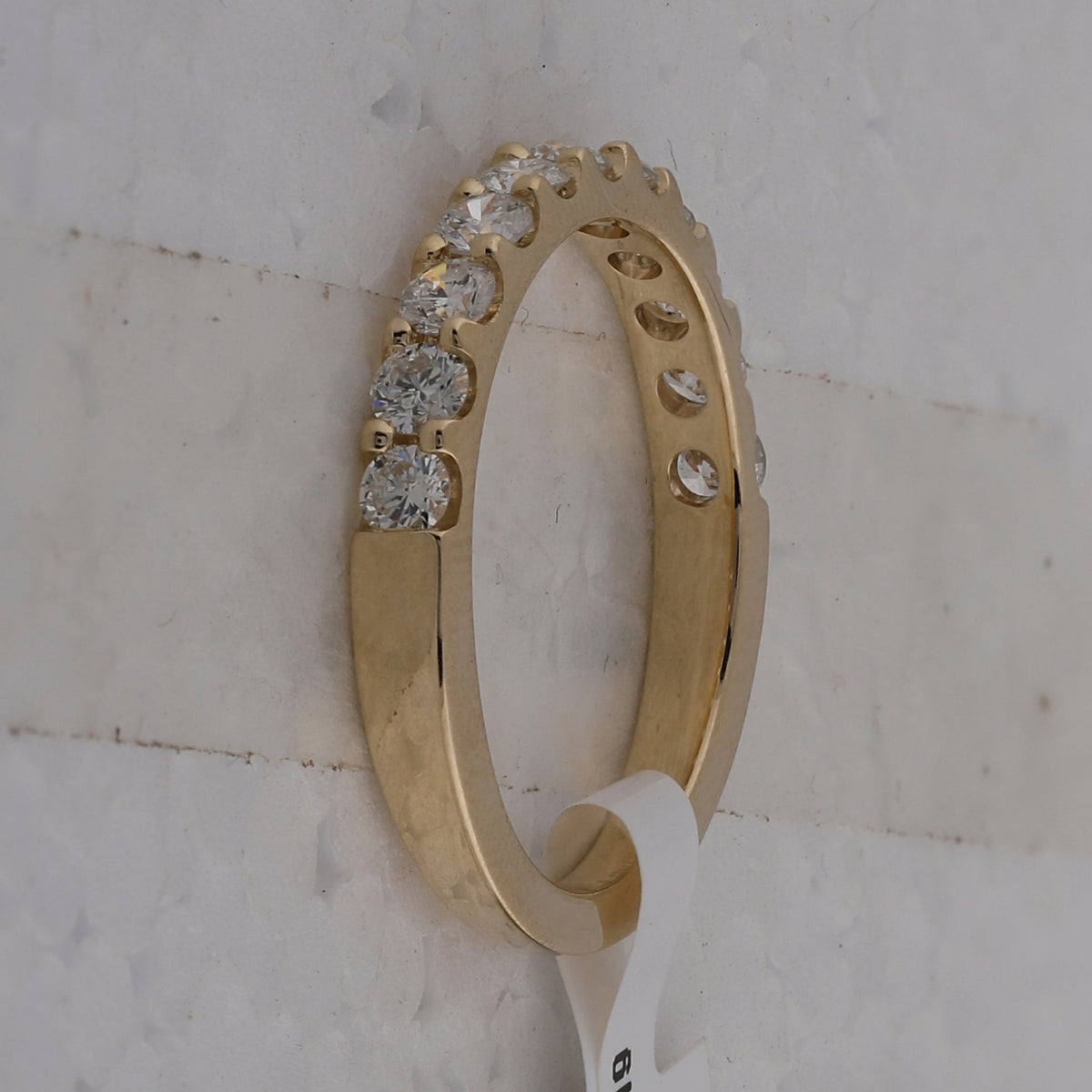 14K Yellow Gold Round Diamond Women's Wedding Single Row Band 3/4 Cttw - Splendid Jewellery